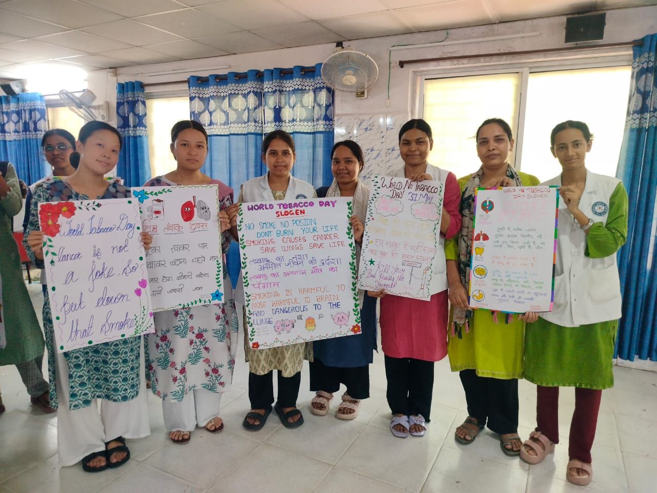  रंगोली, पेंटिंग, स्लोगन लेखन और रैली के माध्यम से दिया गया नशामुक्ति का संदेश  तंबाकू एवं निकोटीन उत्पादों का सेवन नहीं
